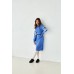 Knitted dress "Flowers" white/blue